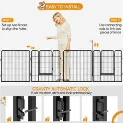 Yaheetech Heavy Duty Wire Dog & Cat Playpen, Black 12 Yaheetech Heavy Duty Wire Dog & Cat Playpen, Black -PetSafe Kong Shop 295094 PT4. AC SS1800 V1659907762