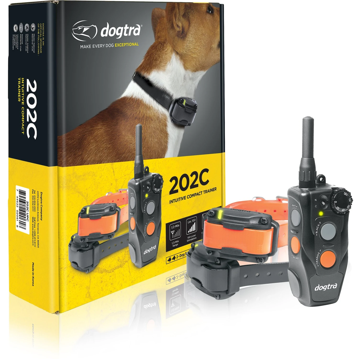 Dogtra 202C Training E-Collar Waterproof One-Handed Operation Dog Remote, 2 Count 1 Dogtra 202C Training E-Collar Waterproof One-Handed Operation Dog Remote, 2 Count