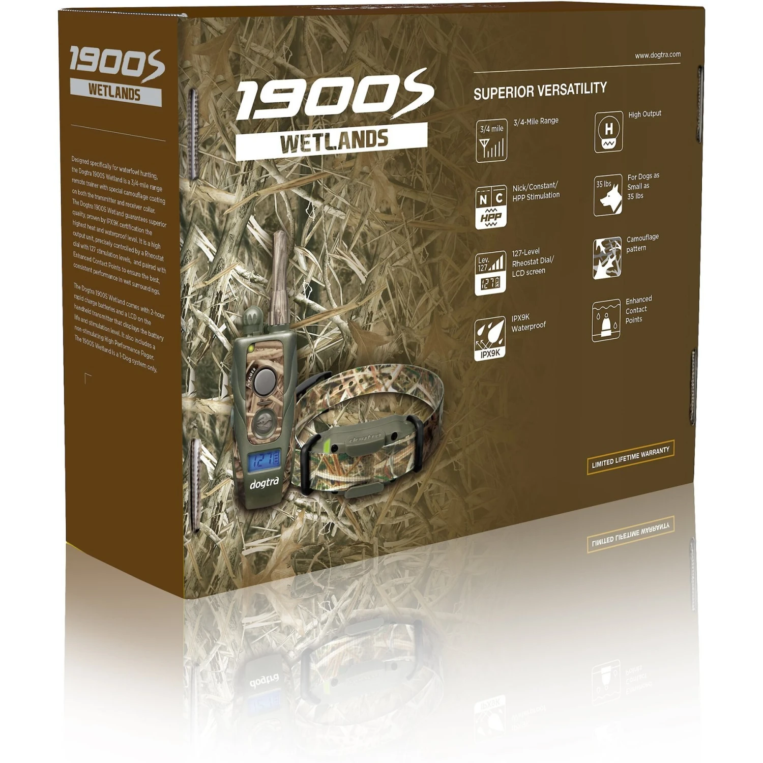 Dogtra 1900S WETLANDS Ergonomic Waterproof High-Output Remote Dog Training E-Collar 2 Dogtra 1900S WETLANDS Ergonomic Waterproof High-Output Remote Dog Training E-Collar - Image 2