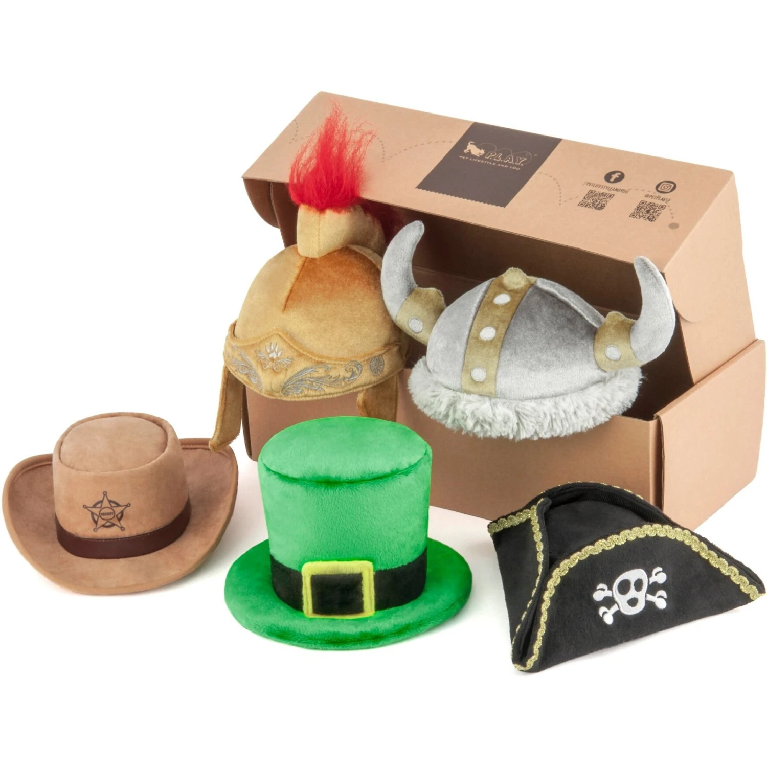 P.L.A.Y. Pet Lifestyle And You Mutt Hatter Squeaky Dog Toy, 5 Count 2 P.L.A.Y. Pet Lifestyle And You Mutt Hatter Squeaky Dog Toy, 5 Count - Image 2