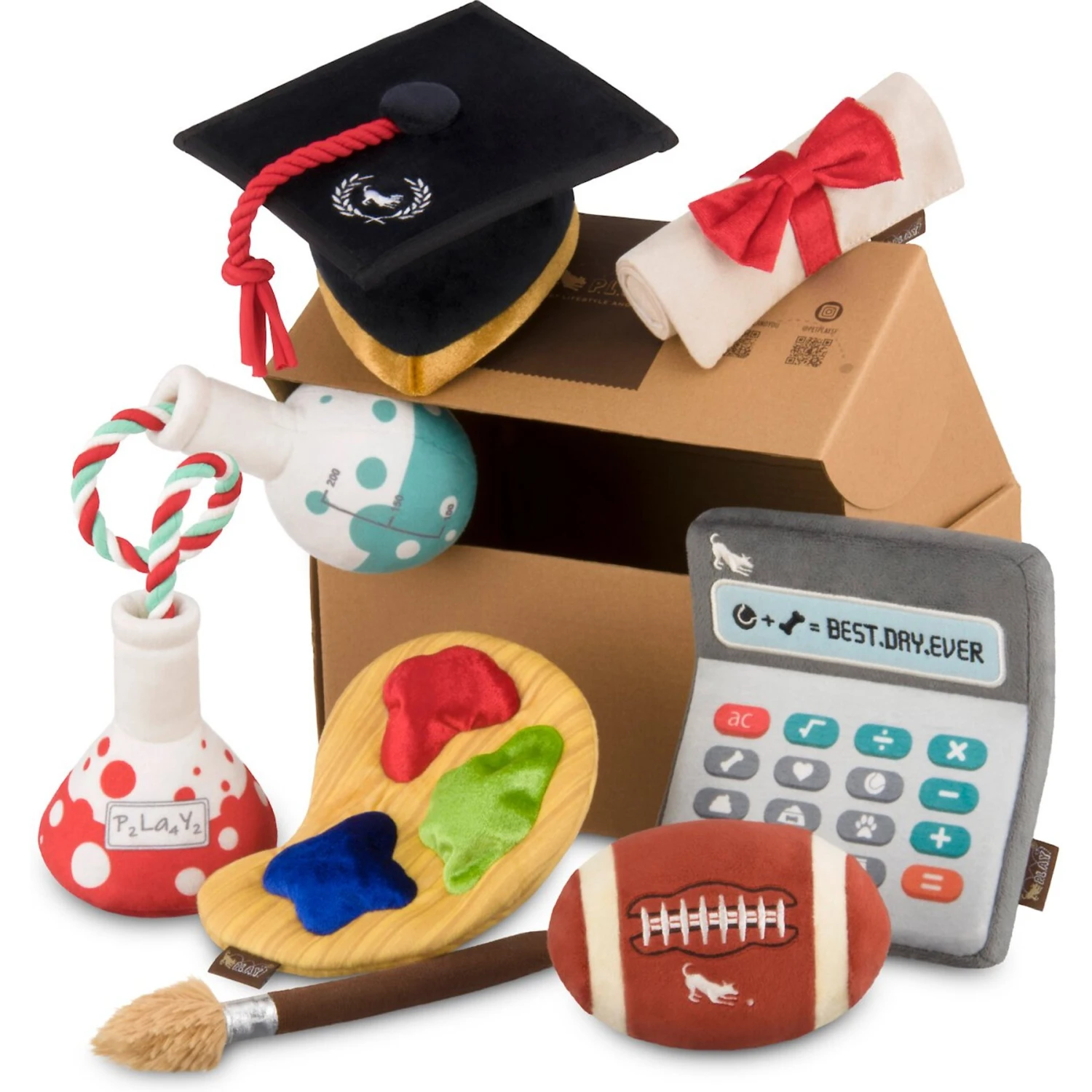 P.L.A.Y. Pet Lifestyle And You Back To School Squeaky Dog Toy, 5 Count 2 P.L.A.Y. Pet Lifestyle And You Back To School Squeaky Dog Toy, 5 Count - Image 2