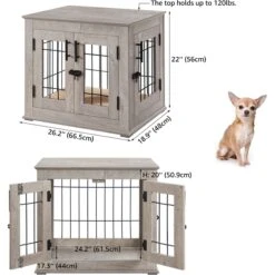 Unipaws Wooden Wire Dog Crate Furniture End Table -PetSafe Kong Shop 299112 PT3. AC SS1800 V1664534158