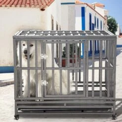 SMONTER Heavy Duty Strong Metal I Shape Dog Crate