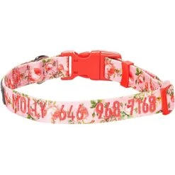 Blueberry Pet Spring Scent Rose Floral Personalized ID Dog Collar