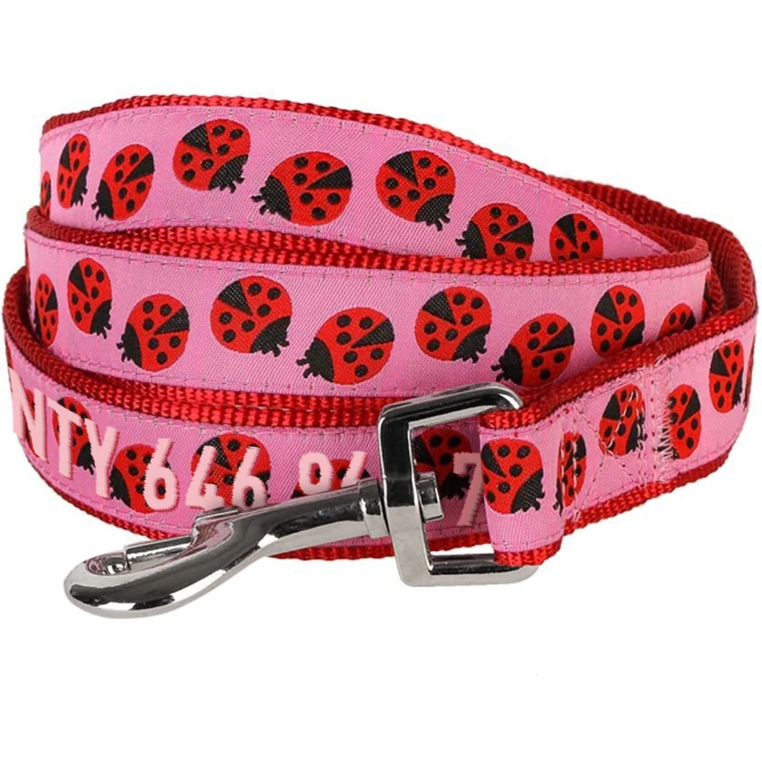 Blueberry Pet Webbing Ladybug Designer Personalized Standard Dog Leash 1 Blueberry Pet Webbing Ladybug Designer Personalized Standard Dog Leash