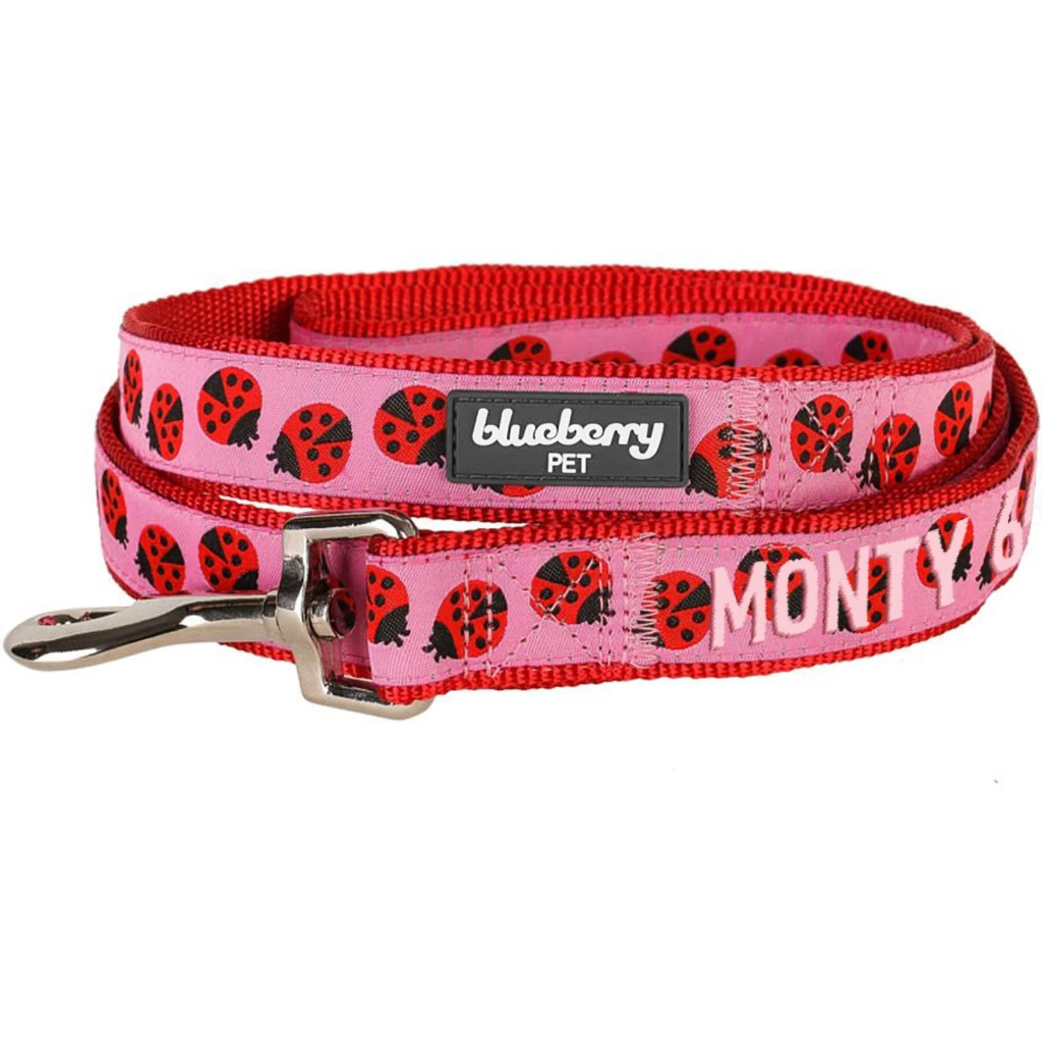 Blueberry Pet Webbing Ladybug Designer Personalized Standard Dog Leash 2 Blueberry Pet Webbing Ladybug Designer Personalized Standard Dog Leash - Image 2