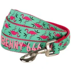 Blueberry Pet Flamingo Personalized Standard Dog Leash