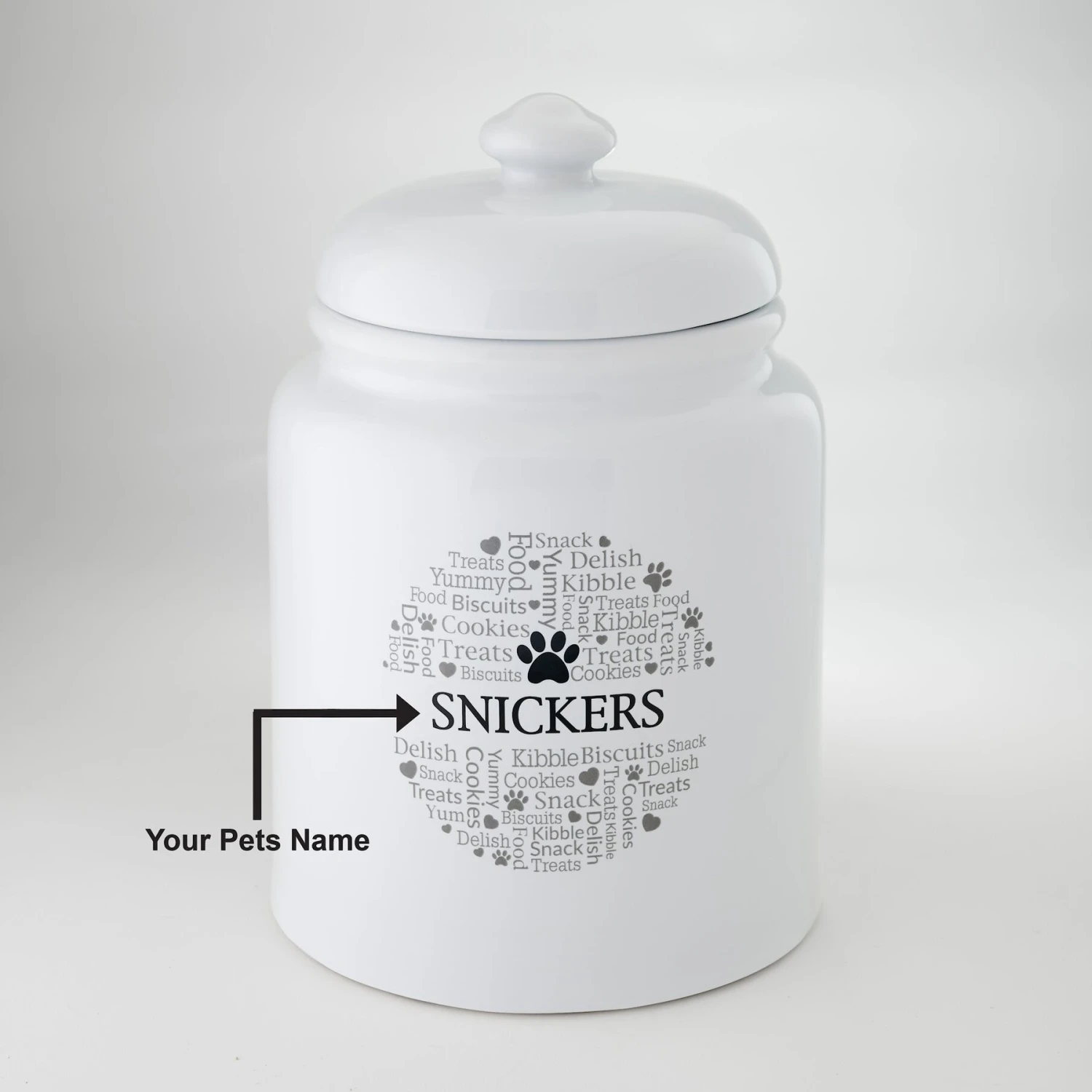 Frisco Ceramic Paw Personalized Treat Jar, 13 Cup, 104oz 6 Frisco Ceramic Paw Personalized Treat Jar, 13 Cup, 104oz - Image 6