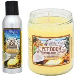 Pet Odor Exterminator Pineapple Coconut Air Freshener & Pet Odor Exterminator Pineapple Coconut Deodorizing Candle