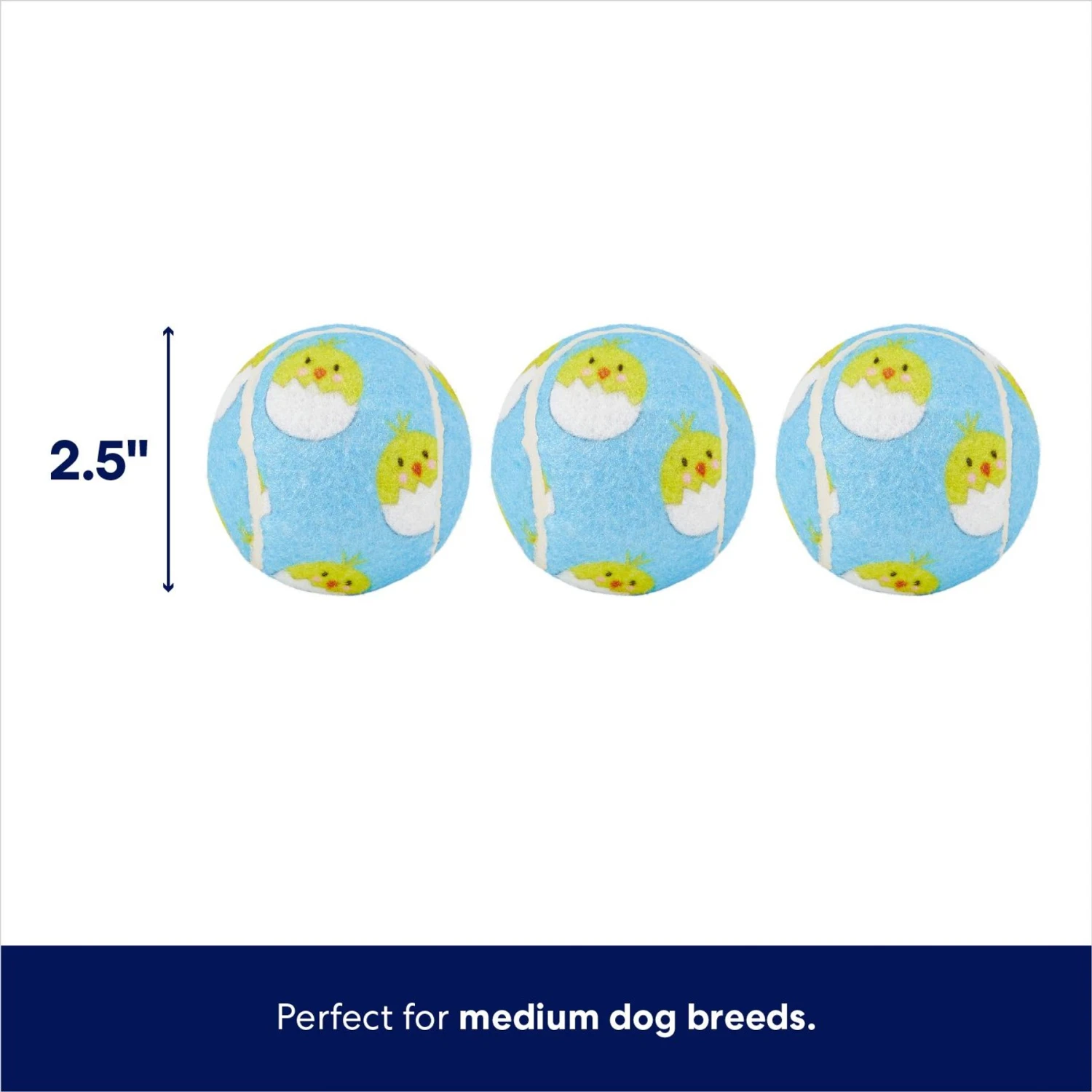 Frisco Easter Fetch Squeaky Tennis Ball Dog Toy, Medium, 3 Count 2 Frisco Easter Fetch Squeaky Tennis Ball Dog Toy, Medium, 3 Count - Image 2