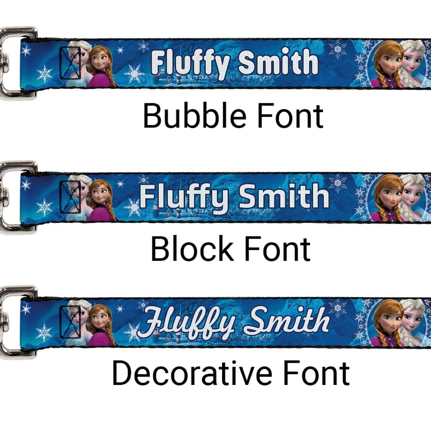 Buckle-Down Disney Frozen Anna & Elsa Poses & Castle & Mountains Personalized Dog Leash 2 Buckle-Down Disney Frozen Anna & Elsa Poses & Castle & Mountains Personalized Dog Leash - Image 2