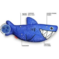Red Dingo DURABLES Steve The Shark Squeaky Soft Dog Toy -PetSafe Kong Shop 308923 PT3. AC SS1800 V1685989759