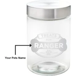 Frisco "Doggie Treats" Glass Personalized Treat Jar With Lid, 5 Cup, 40oz -PetSafe Kong Shop 309520 PT2. AC SS1800 V1645206103
