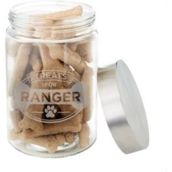 Frisco "Doggie Treats" Glass Personalized Treat Jar With Lid, 5 Cup, 40oz -PetSafe Kong Shop 309520 PT3. AC SS1800 V1645206087