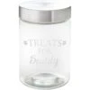 Frisco Paw Print Glass Personalized Treat Jar With Lid, 5 Cup, 40oz
