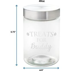 Frisco Paw Print Glass Personalized Treat Jar With Lid, 5 Cup, 40oz -PetSafe Kong Shop 309522 PT1. AC SS1800 V1645206116