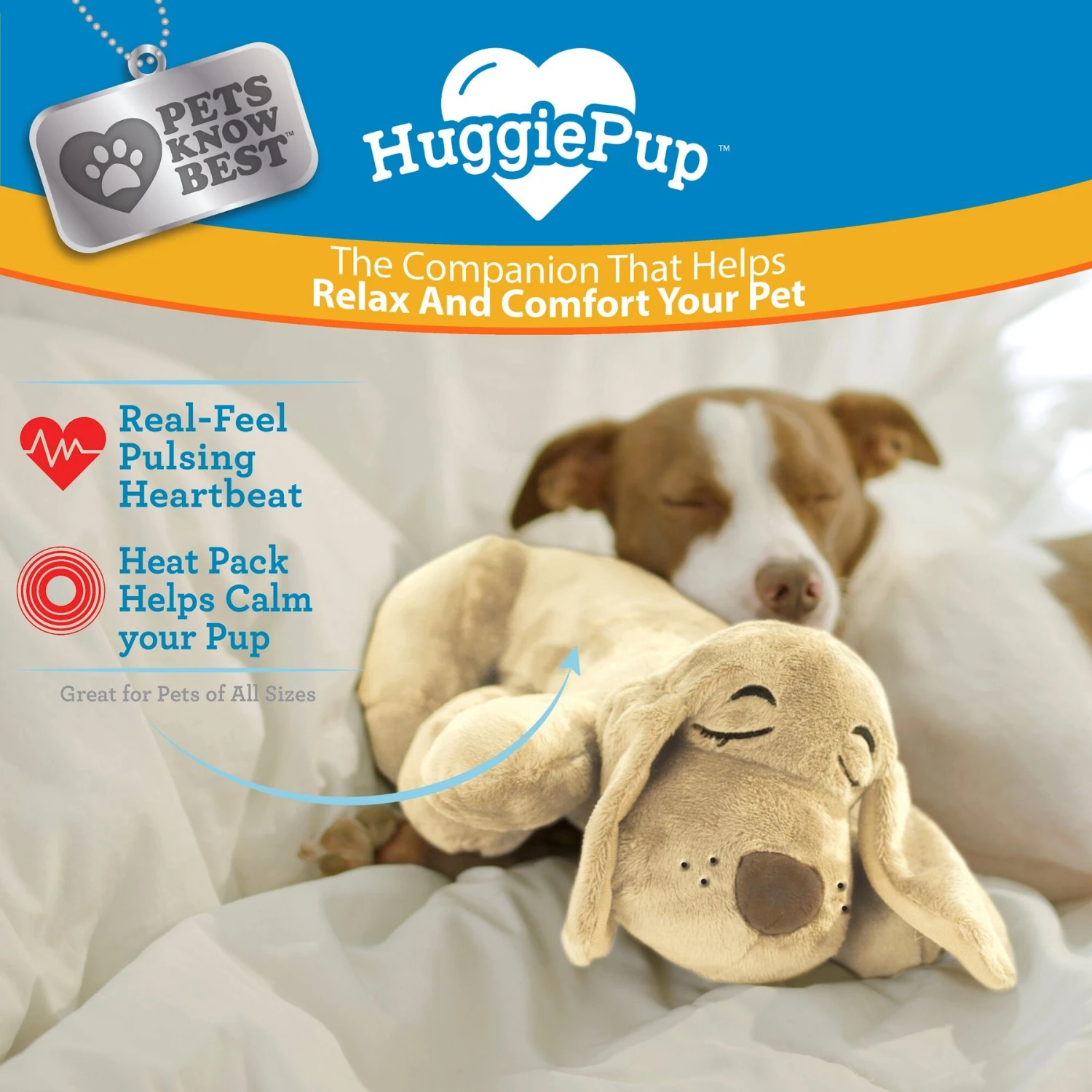 Pets Know Best HuggiePup Plush Dog Toy 2 Pets Know Best HuggiePup Plush Dog Toy - Image 2