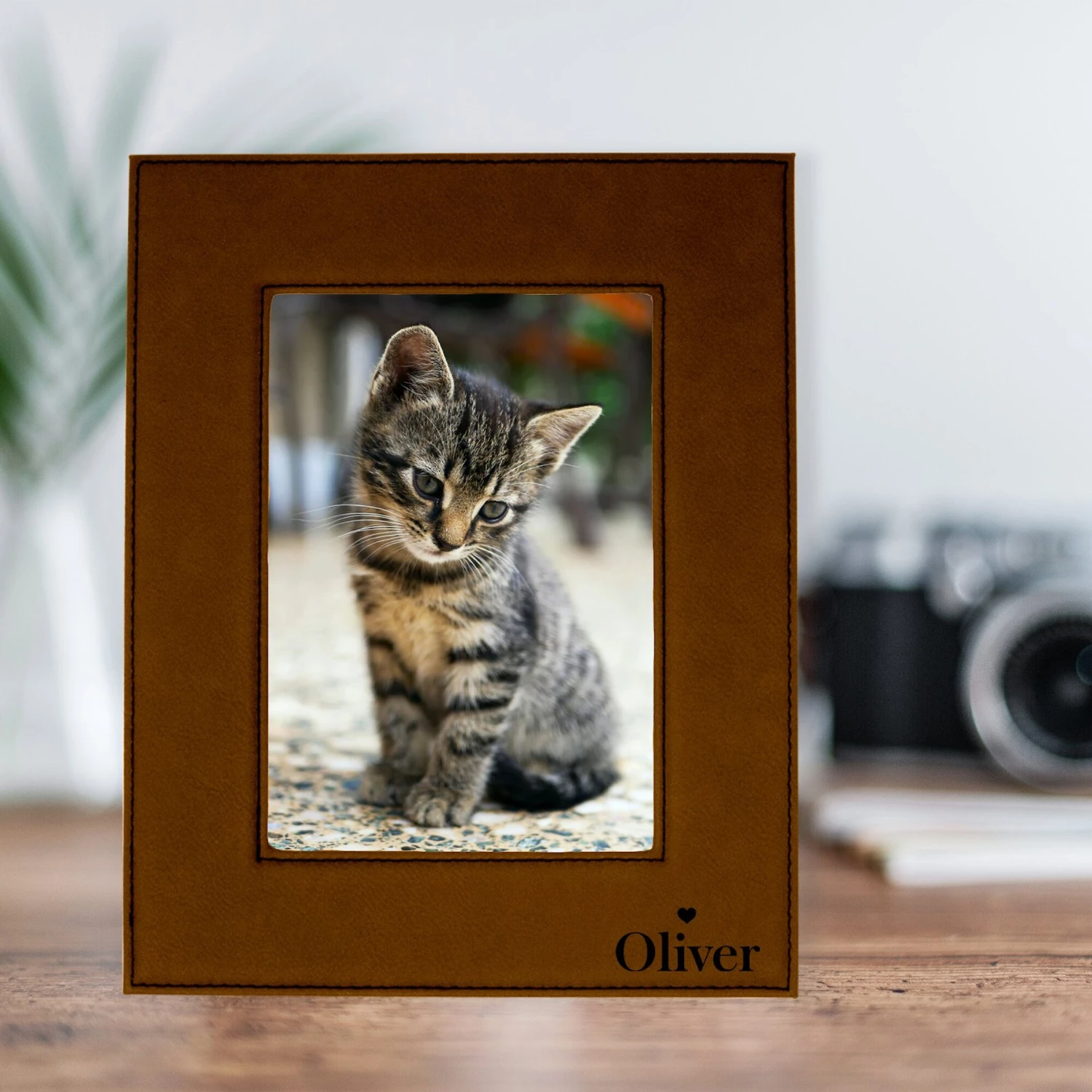 904 Custom Personalized Name With Heart Leatherette Pet Picture Frame 3 904 Custom Personalized Name With Heart Leatherette Pet Picture Frame - Image 3