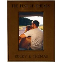 904 Custom Personalized The Best Of Friends Pet Name Leatherette Picture Frame