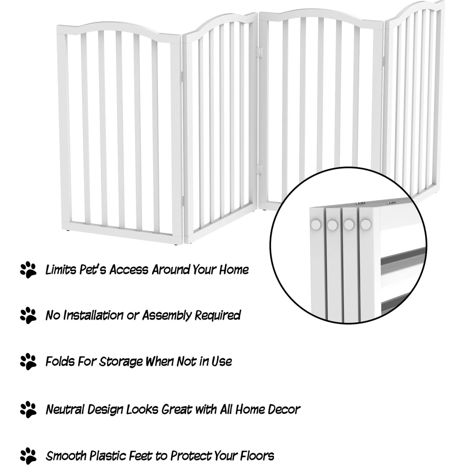 Pet Adobe Scallop Top Freestanding Dog & Cat Gate 3 Pet Adobe Scallop Top Freestanding Dog & Cat Gate - Image 3