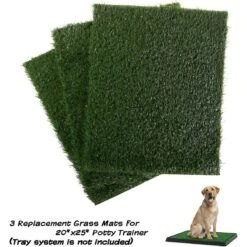 Pet Adobe Artificial Grass Replacement Dog Mat, 3 Count