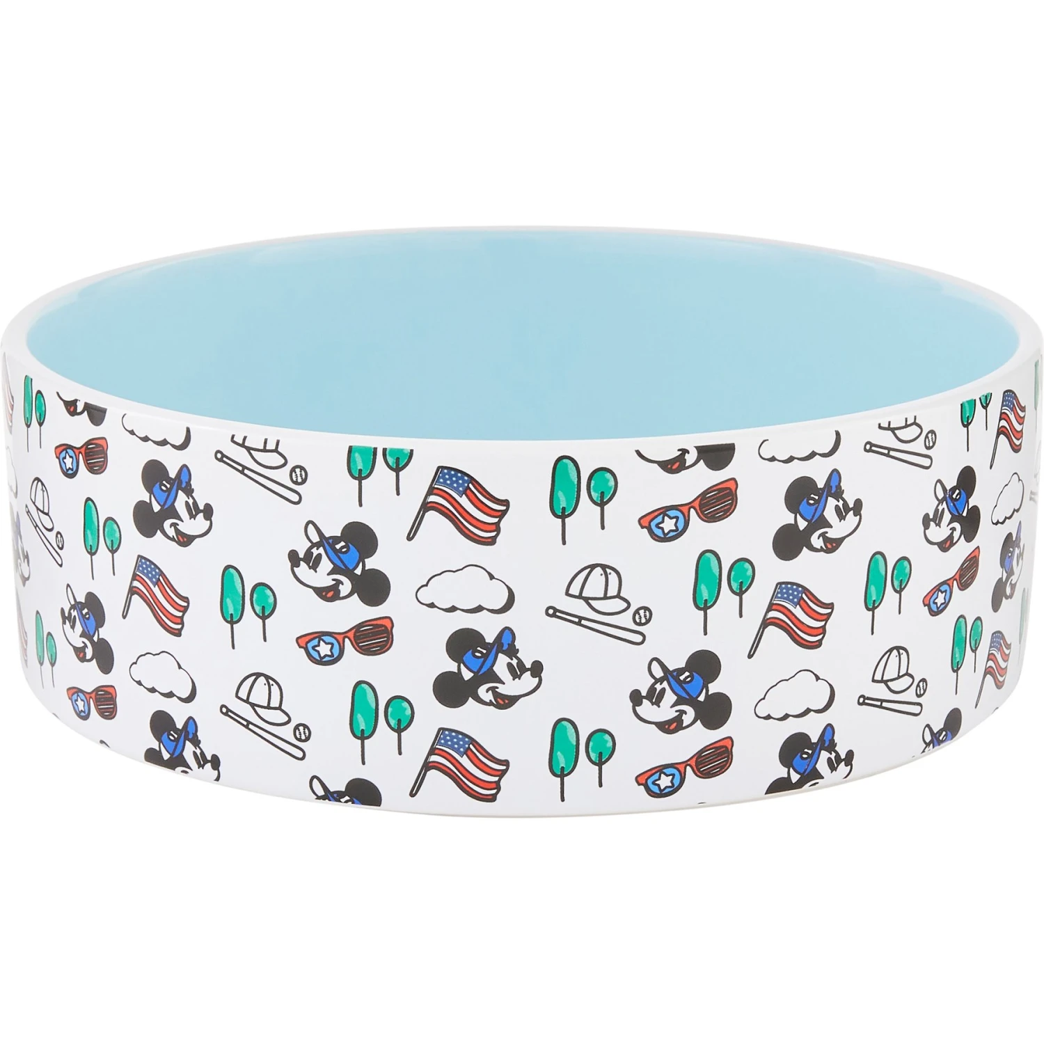 Disney Mickey Mouse Americana Non-Skid Ceramic Dog & Cat Bowl 1 Disney Mickey Mouse Americana Non-Skid Ceramic Dog & Cat Bowl