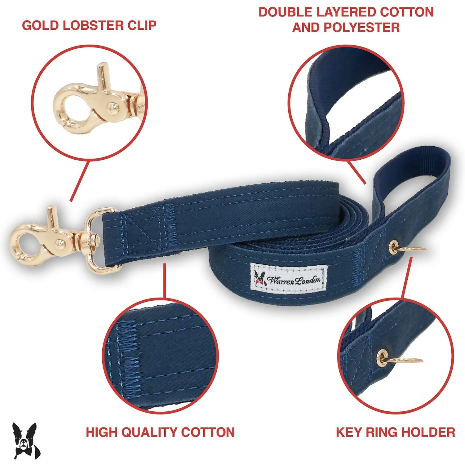 Warren London Fabric Dog Leash, 5-ft 2 Warren London Fabric Dog Leash, 5-ft - Image 2