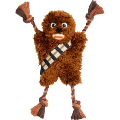 STAR WARS CHEWBACCA Plush With Rope Squeaky Dog Toy
