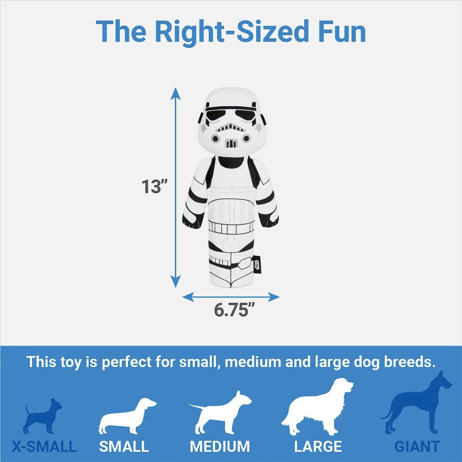 STAR WARS STORMTROOPER Bottle Plush Squeaky Dog Toy 2 STAR WARS STORMTROOPER Bottle Plush Squeaky Dog Toy - Image 2