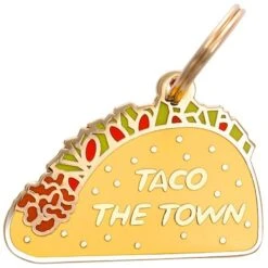 Two Tails Pet Company Personalized Taco The Town Dog & Cat ID Tag