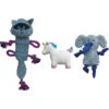 Rocket & Rex Oh My! Unicorn Stuffing-Free Squeaky Plush Dog Chew Toy Set, 3 Count
