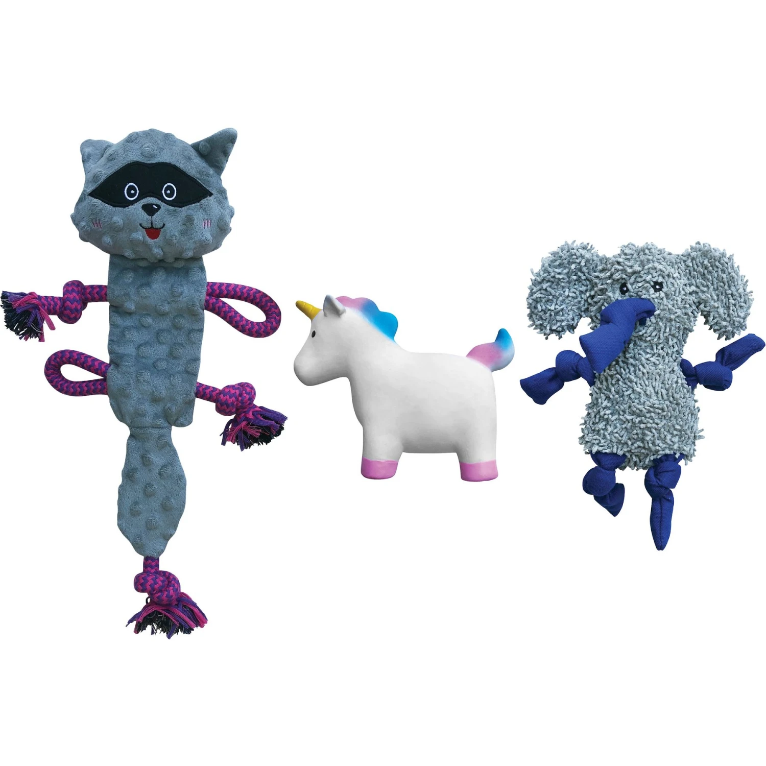 Rocket & Rex Oh My! Unicorn Stuffing-Free Squeaky Plush Dog Chew Toy Set, 3 Count 1 Rocket & Rex Oh My! Unicorn Stuffing-Free Squeaky Plush Dog Chew Toy Set, 3 Count