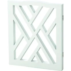 Etna White Lattice Wooden Dog Gate