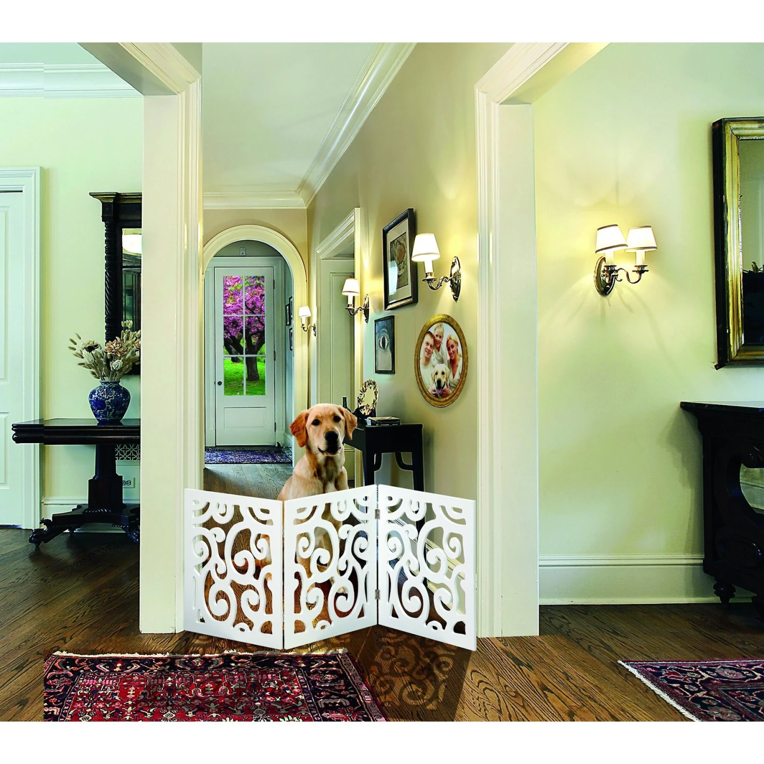 Etna Wooden Scroll Design Dog Gate 3 Etna Wooden Scroll Design Dog Gate - Image 3