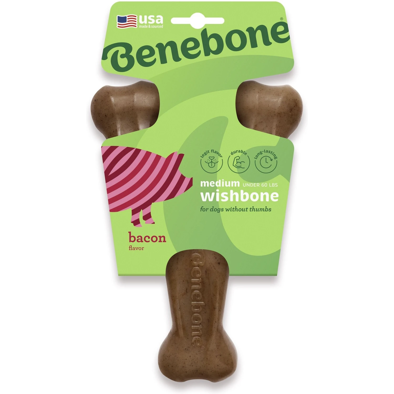 Benebone Bacon Flavor Wishbone Tough Dog Chew Toy & Benebone Bacon Flavor Dental Tough Dog Chew Toy 2 Benebone Bacon Flavor Wishbone Tough Dog Chew Toy & Benebone Bacon Flavor Dental Tough Dog Chew Toy - Image 2