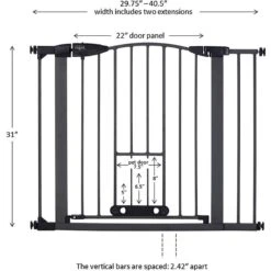MyPet Wide Deco EasyPass Pet Gate, 30" High - Graphite -PetSafe Kong Shop 319743 PT6. AC SS1800 V1638492126
