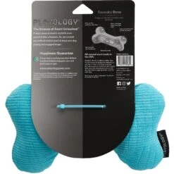 Playology All Natural Peanut Butter Scented Plush Squeaky Bone Dog Toy -PetSafe Kong Shop 321855 PT2. AC SS1800 V1629250268