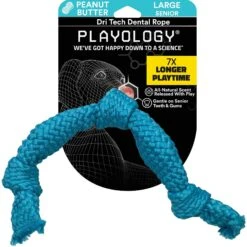 Playology All Natural Peanut Butter Scented Dri-Tech Dental Rope Dog Toy