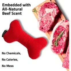 Playology All Natural Beef Scented Plush Squeaky Bone Dog Toy 5 Playology All Natural Beef Scented Plush Squeaky Bone Dog Toy -PetSafe Kong Shop 321880 PT2. AC SS1800 V1629230173
