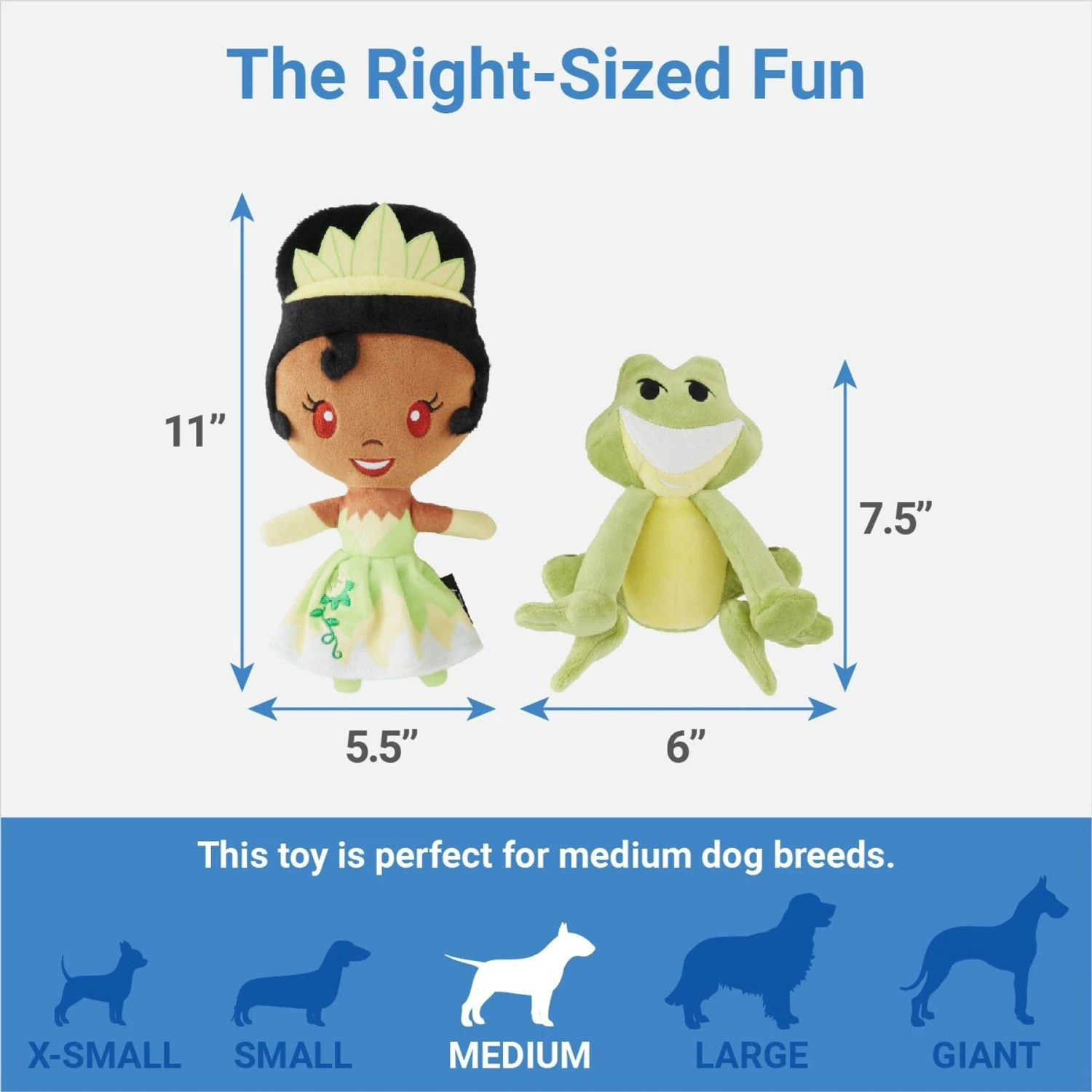 Disney Princess Tiana Plush Squeaky Dog Toy, 2 Count 2 Disney Princess Tiana Plush Squeaky Dog Toy, 2 Count - Image 2