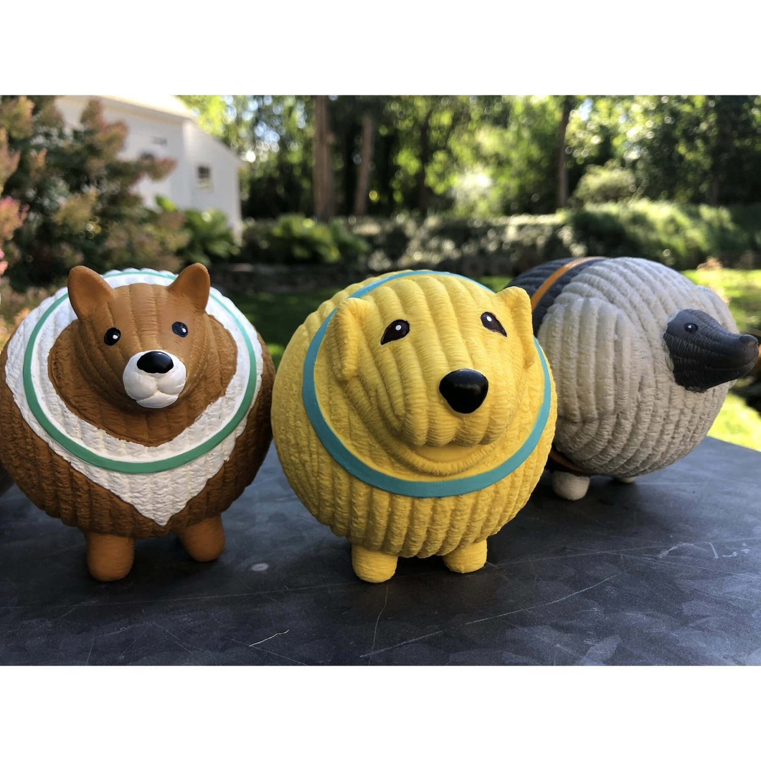 HuggleHounds Ruff-Tex Assorted Mutt Balls (Bridget, Fancy & Lassie) Dog Toys, Medium/Large, 3 Count 2 HuggleHounds Ruff-Tex Assorted Mutt Balls (Bridget, Fancy & Lassie) Dog Toys, Medium/Large, 3 Count - Image 2