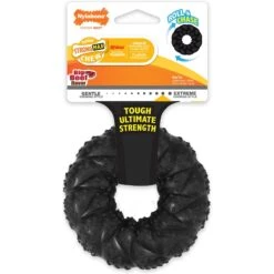 Nylabone Strong MAX Braided Dog Ring Chew Toy Beef