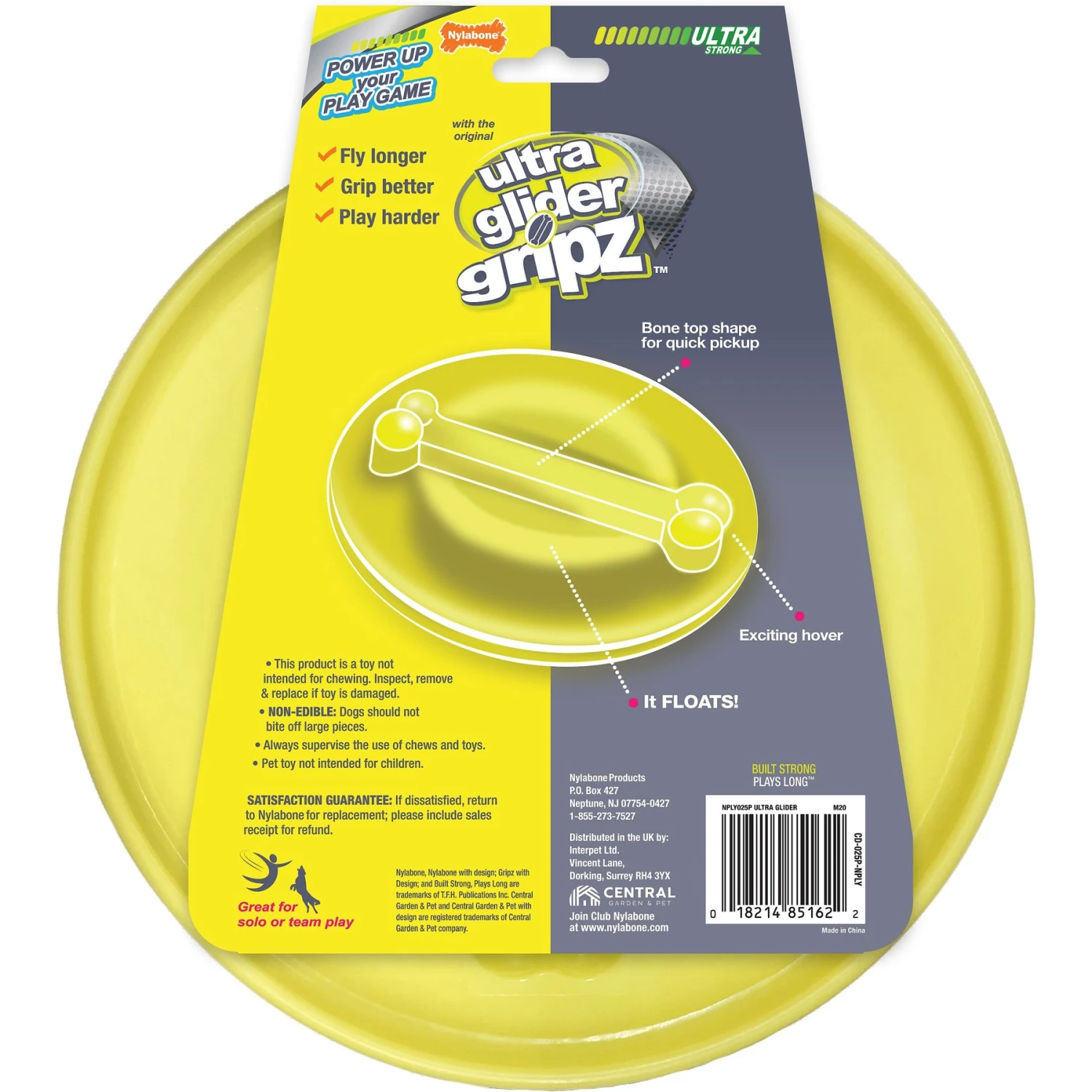 Nylabone Power Play Ultra Glider Gripz Flying Disc Dog Toy 5 Nylabone Power Play Ultra Glider Gripz Flying Disc Dog Toy - Image 5