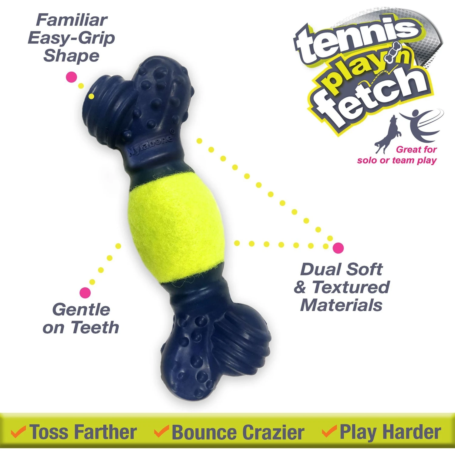 Nylabone Power Play Tennis Play 'n Fetch Interactive Dog Toy 2 Nylabone Power Play Tennis Play 'n Fetch Interactive Dog Toy - Image 2