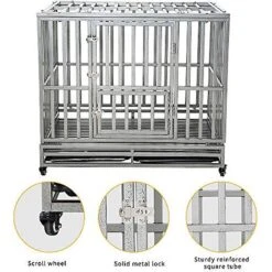 SMONTER Heavy Duty I Shape Dog Crate, Silver -PetSafe Kong Shop 331300 PT6. AC SS1800 V1634076162