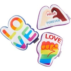 Frisco Pride Symbols Plush Squeaky Dog Toy, 3 Count