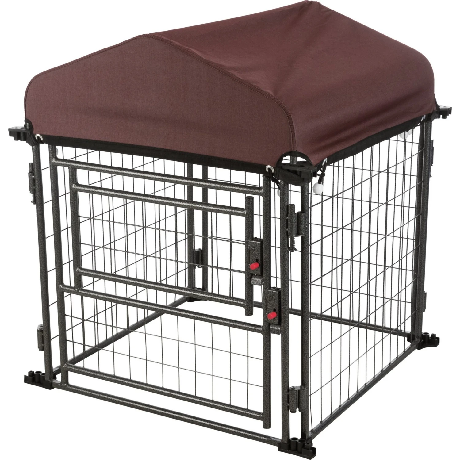 TRIXIE Deluxe Outdoor Dog Kennel With Cover & Secure Lock, Black/Burgundy 4 TRIXIE Deluxe Outdoor Dog Kennel With Cover & Secure Lock, Black/Burgundy - Image 4