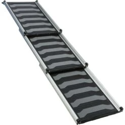 TRIXIE 69-in Heavy Duty Telescoping Dog Ramp, Silver/Black