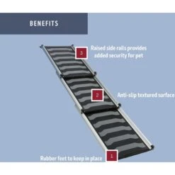 TRIXIE 69-in Heavy Duty Telescoping Dog Ramp, Silver/Black -PetSafe Kong Shop 333754 PT5. AC SS1800 V1634079136