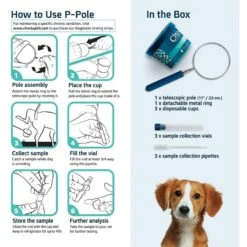 CheckUp P-Pole Telescopic Pole, Cups, Pipettes & Vials Dog Urine Collection Pack -PetSafe Kong Shop 338797 PT3. AC SS1800 V1636385215